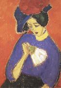 Alexei Jawlensky Woman with a Fan (mk09) France oil painting artist